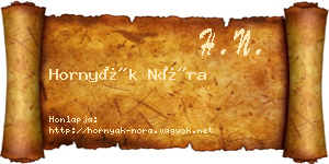 Hornyák Nóra névjegykártya